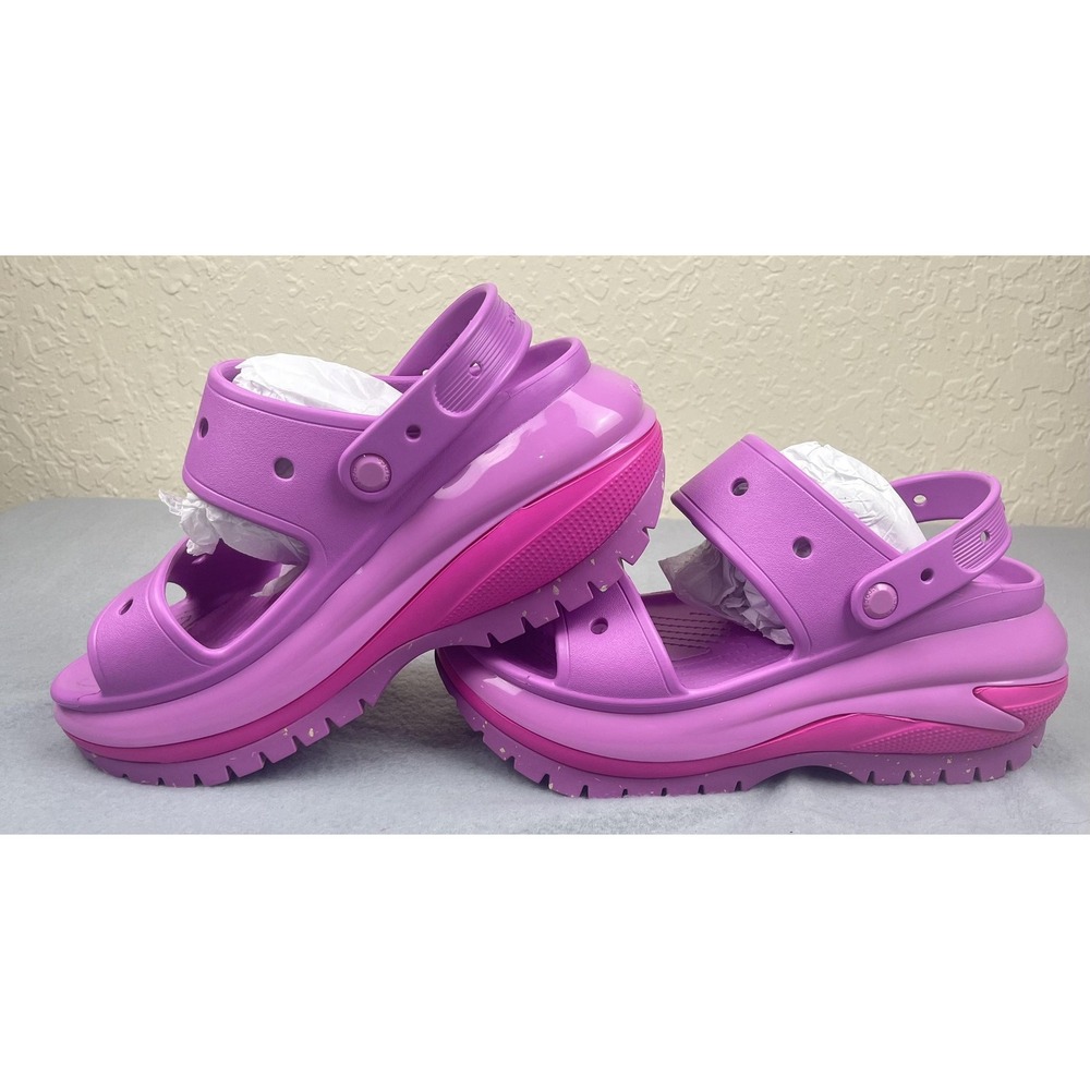 Crocs Mega Crush Sandals Womens Size 8 Platform Shoes Bubble Pink 207989-6WQ NEW - Picture 3 of 9